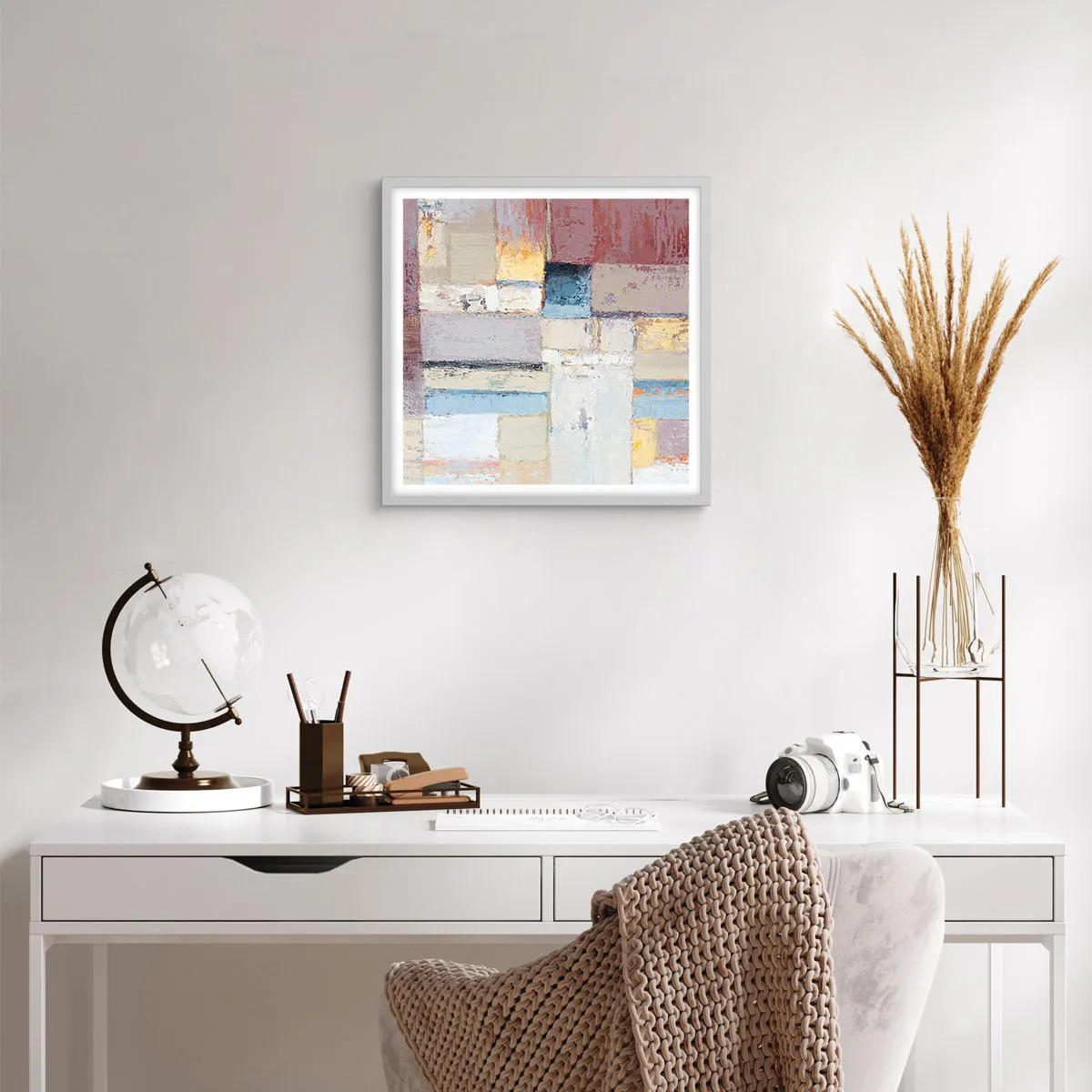 Affiche dans un cadre blanc - Poster - Le calme de la géométrie - 50x50 cm