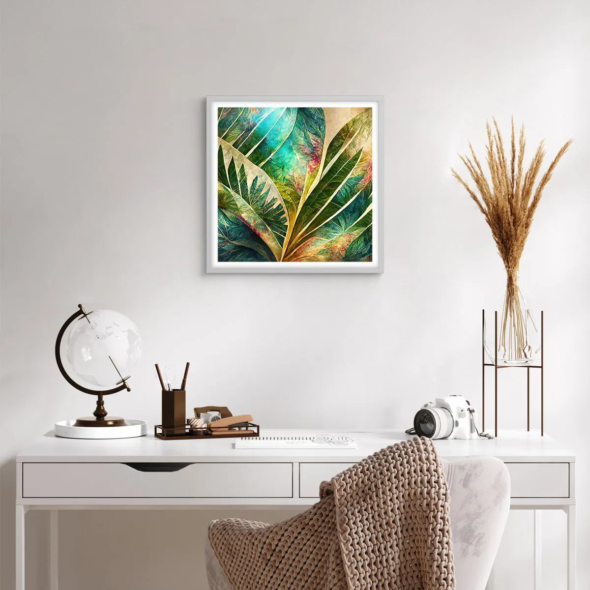 Poster in einem weißen Rahmen - Farben der Tropen - 50x50 cm