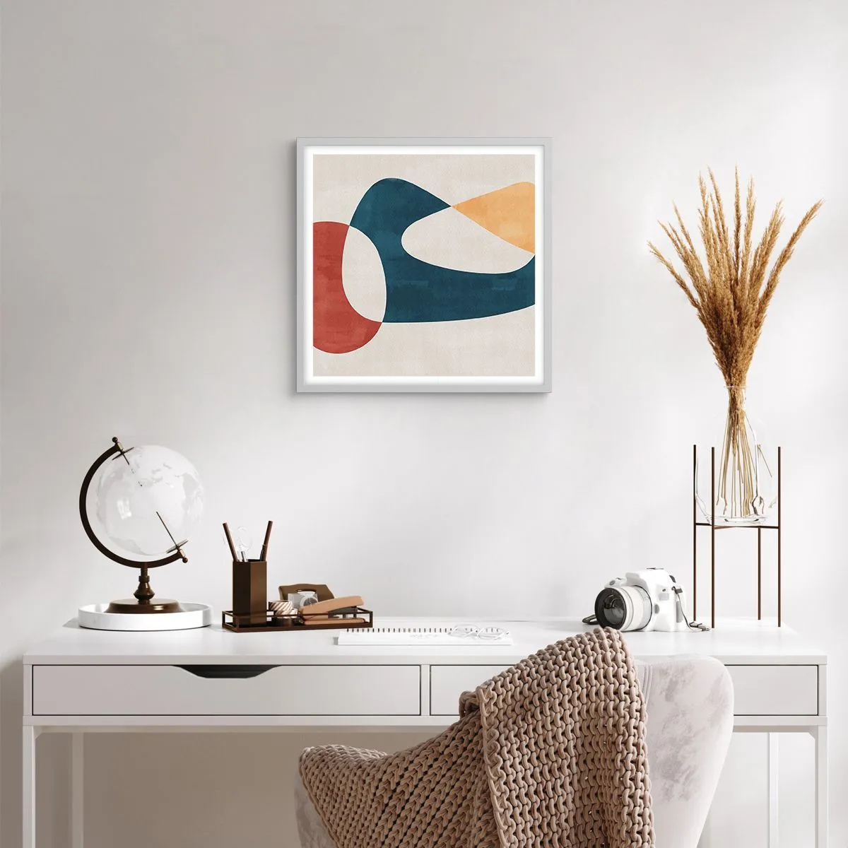 Póster en marco blanco - Influencias y metamorfosis - 50x50 cm