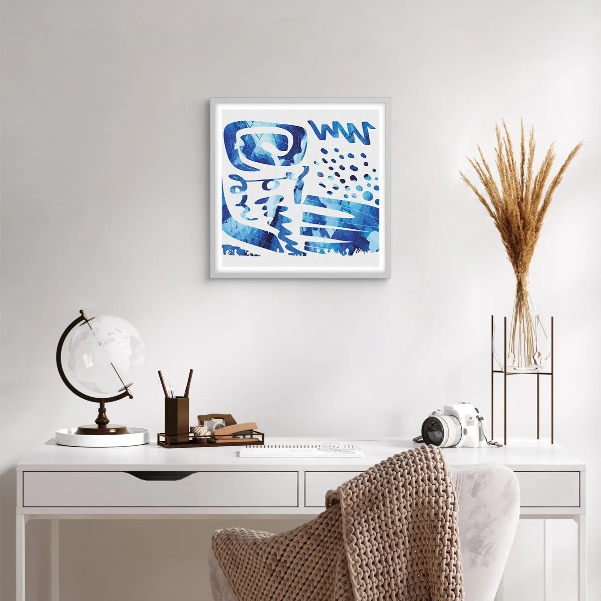 Plakát v bílém rámu - Zpět ke kořenům - 50x50 cm