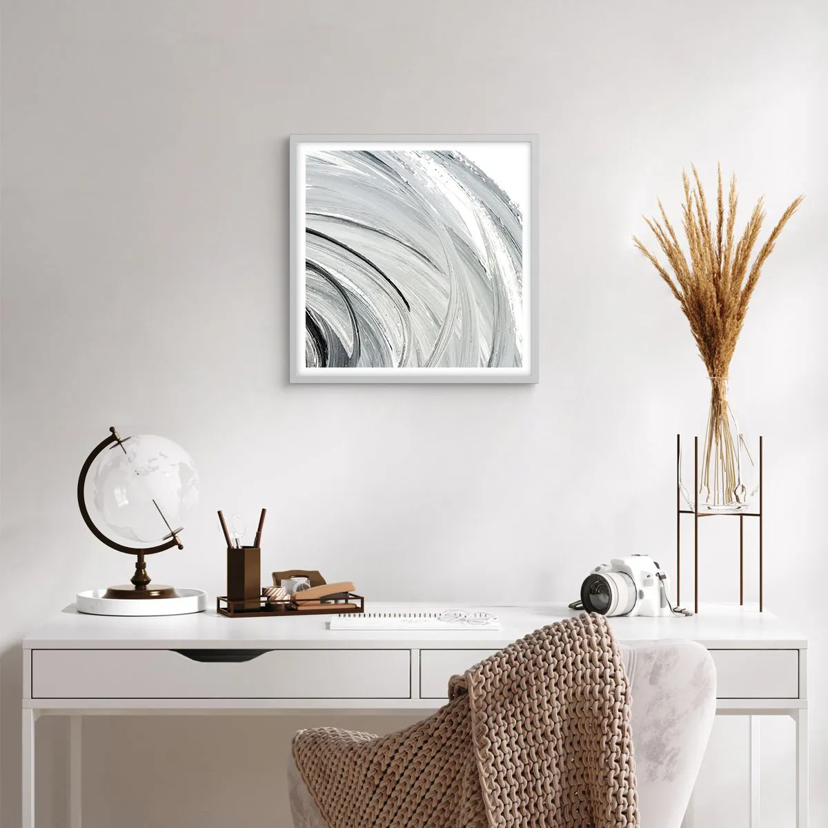 Poster in een witte lijst - Orbitale samenstelling - 50x50 cm