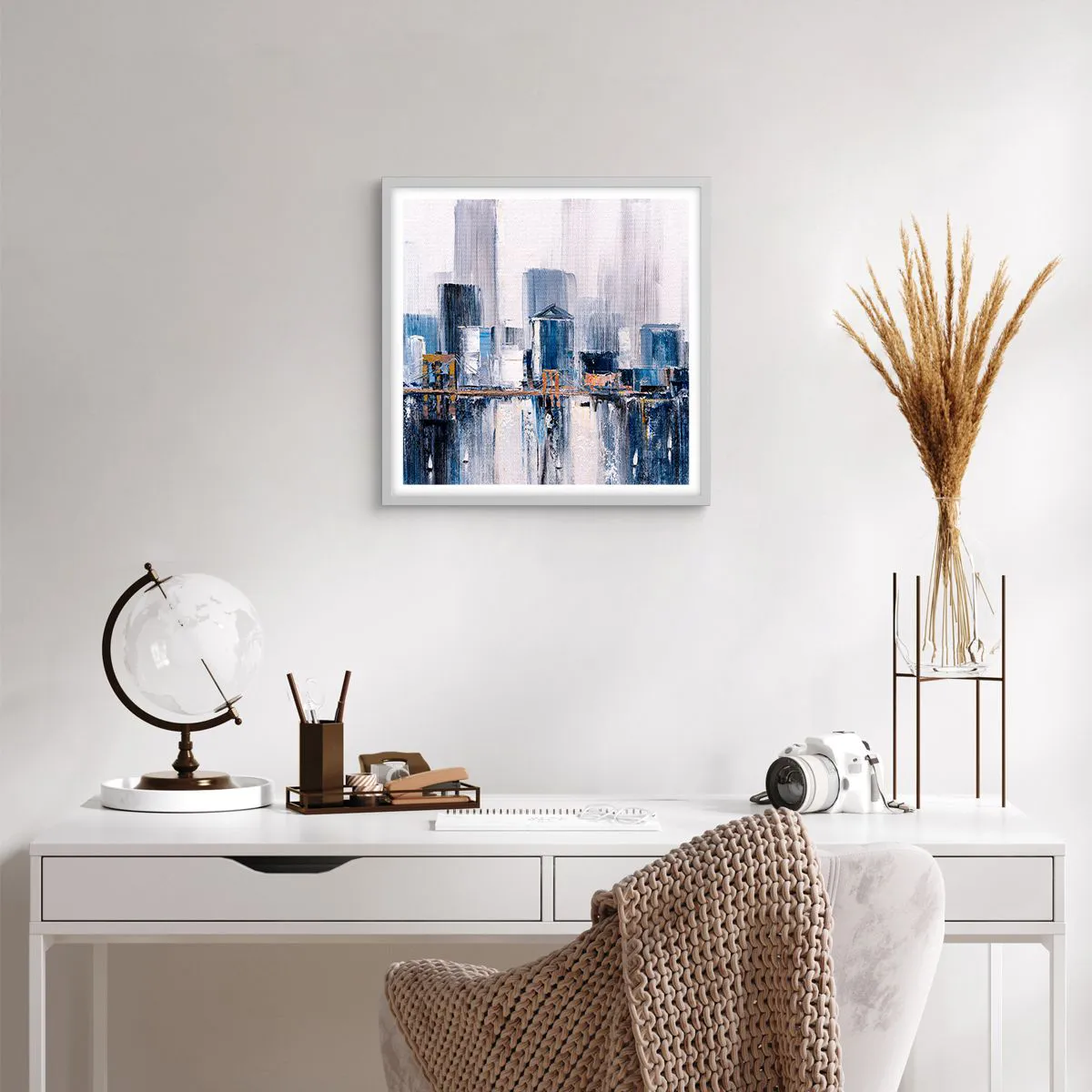 Plakat w białej ramie - Nowojorska impresja - 50x50 cm