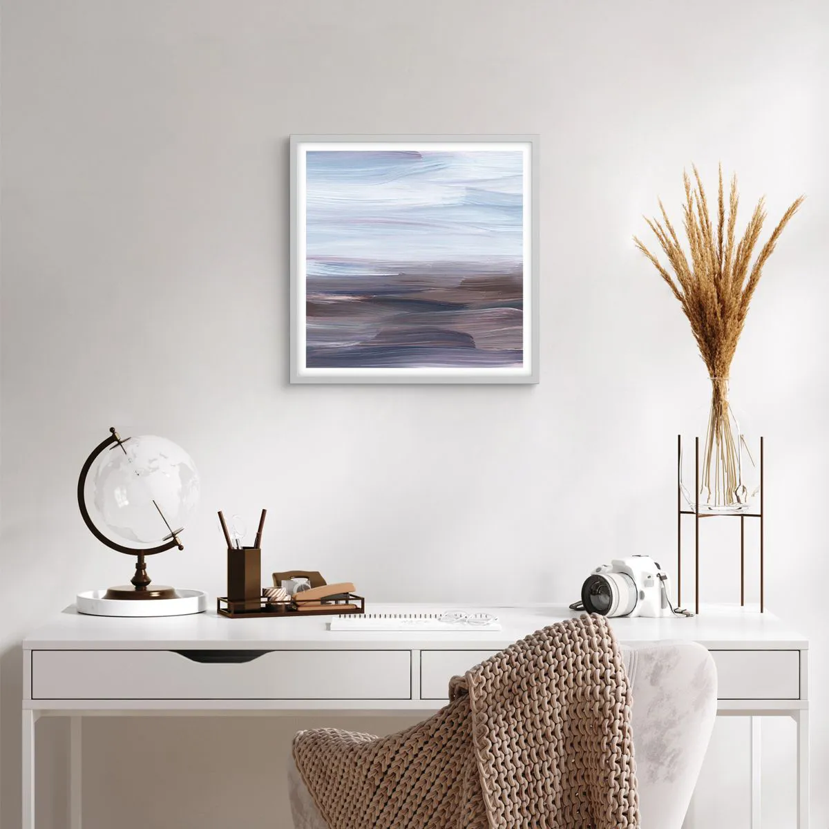 Poster in einem weißen Rahmen - Elemente: Wasser - 50x50 cm