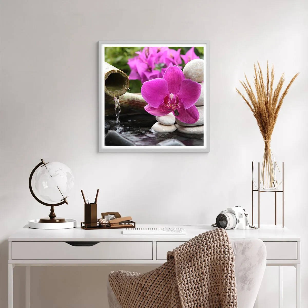 Poster in cornice bianca - E già ti riposi - 60x60 cm