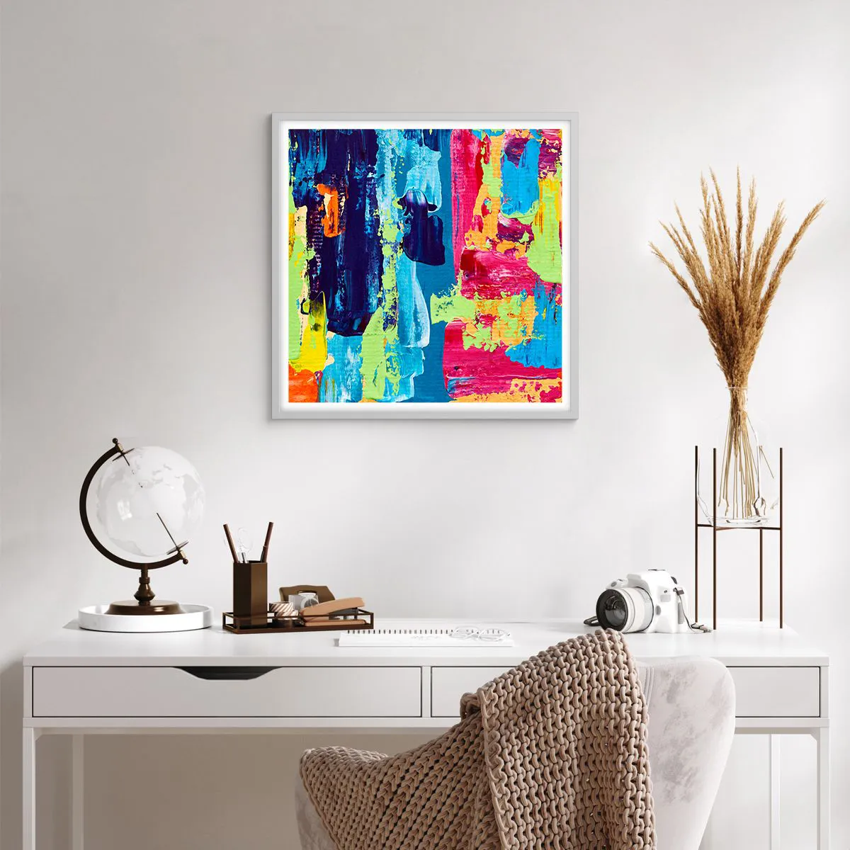 Poster in white frmae - Life Is Beautiful! - 60x60 cm