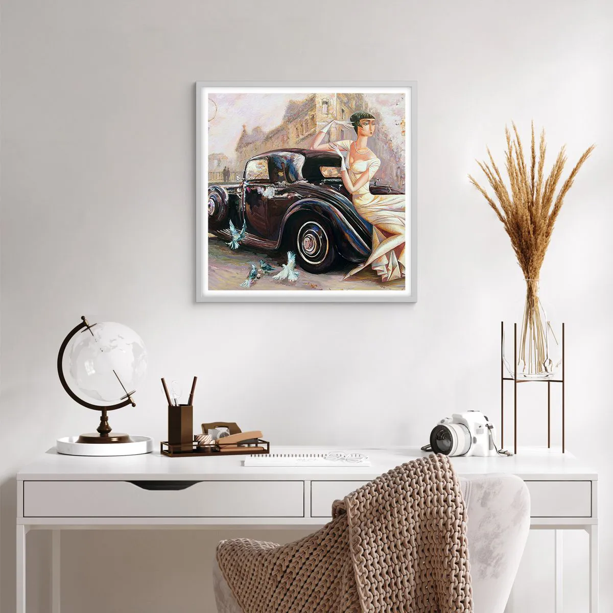 Poszter fekete keretben - Elegancia retro stílusban - 60x60 cm