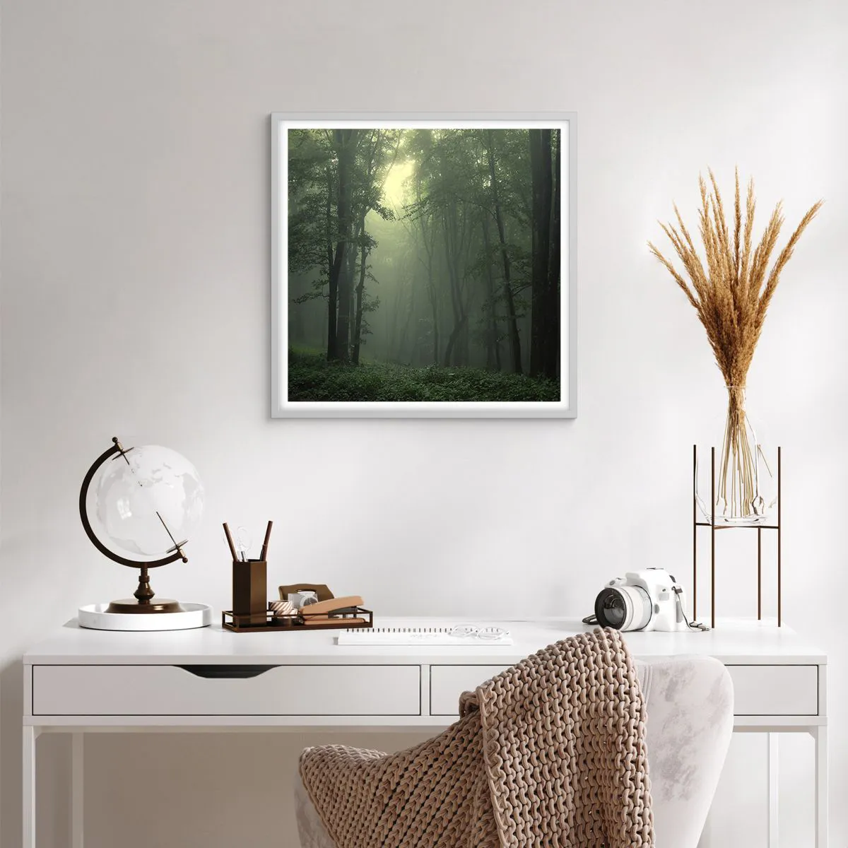 Poster in white frmae - Before It Wakes Up - 60x60 cm