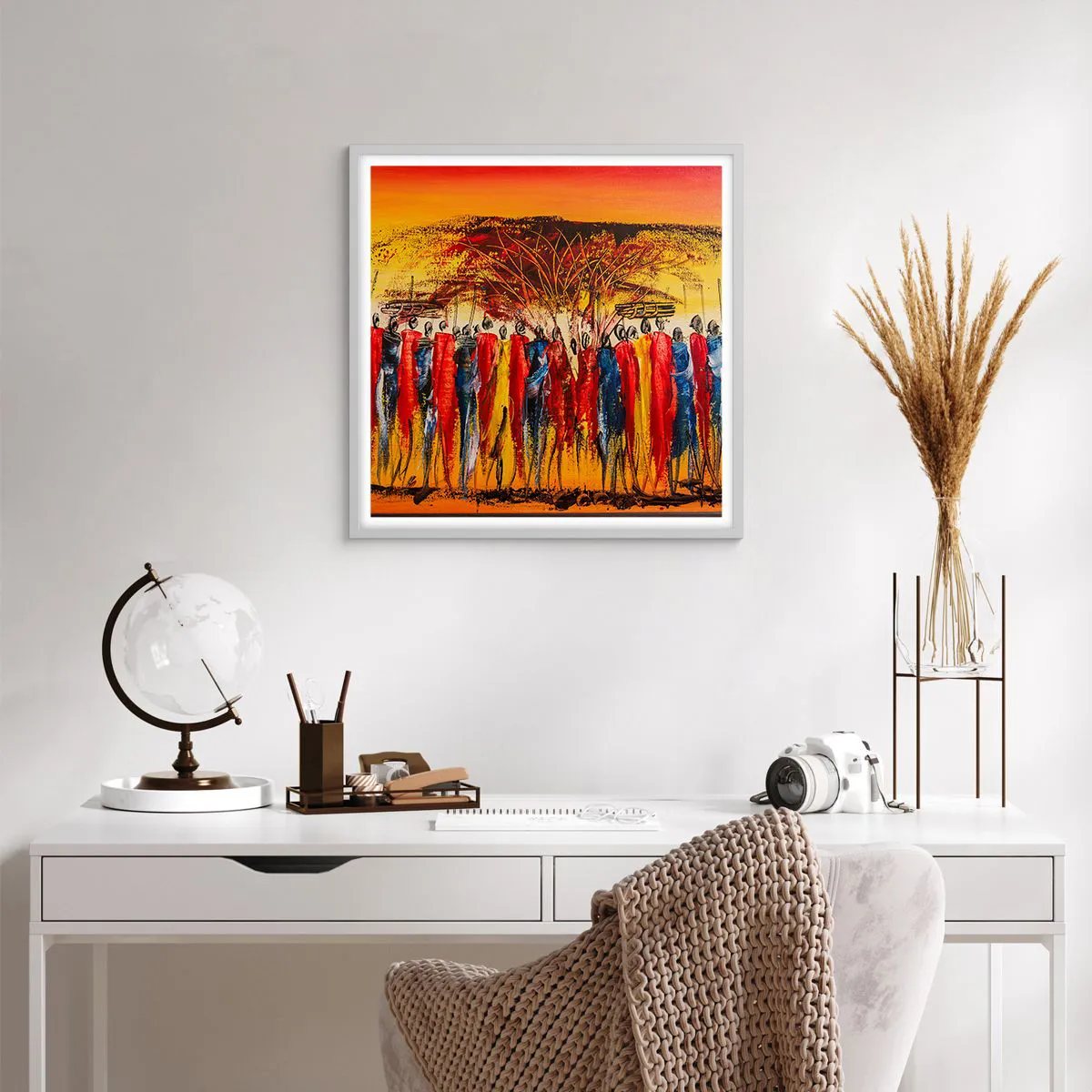 Affiche dans un cadre blanc - Poster - Là-bas, là-bas, ils vont là-bas - 60x60 cm