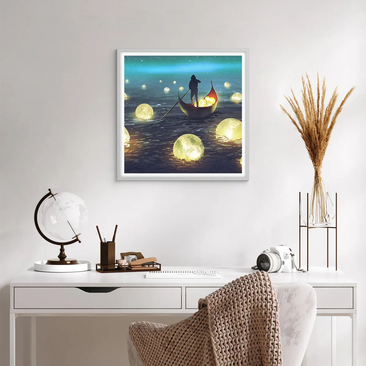 Póster en marco blanco - Cosas que los filósofos nunca soñaron - 60x60 cm