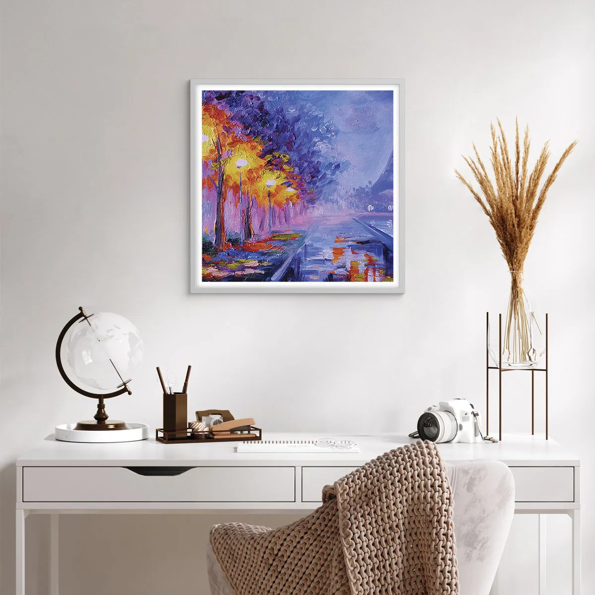 Poster in einem weißen Rahmen - Ein Traumspaziergang - 60x60 cm