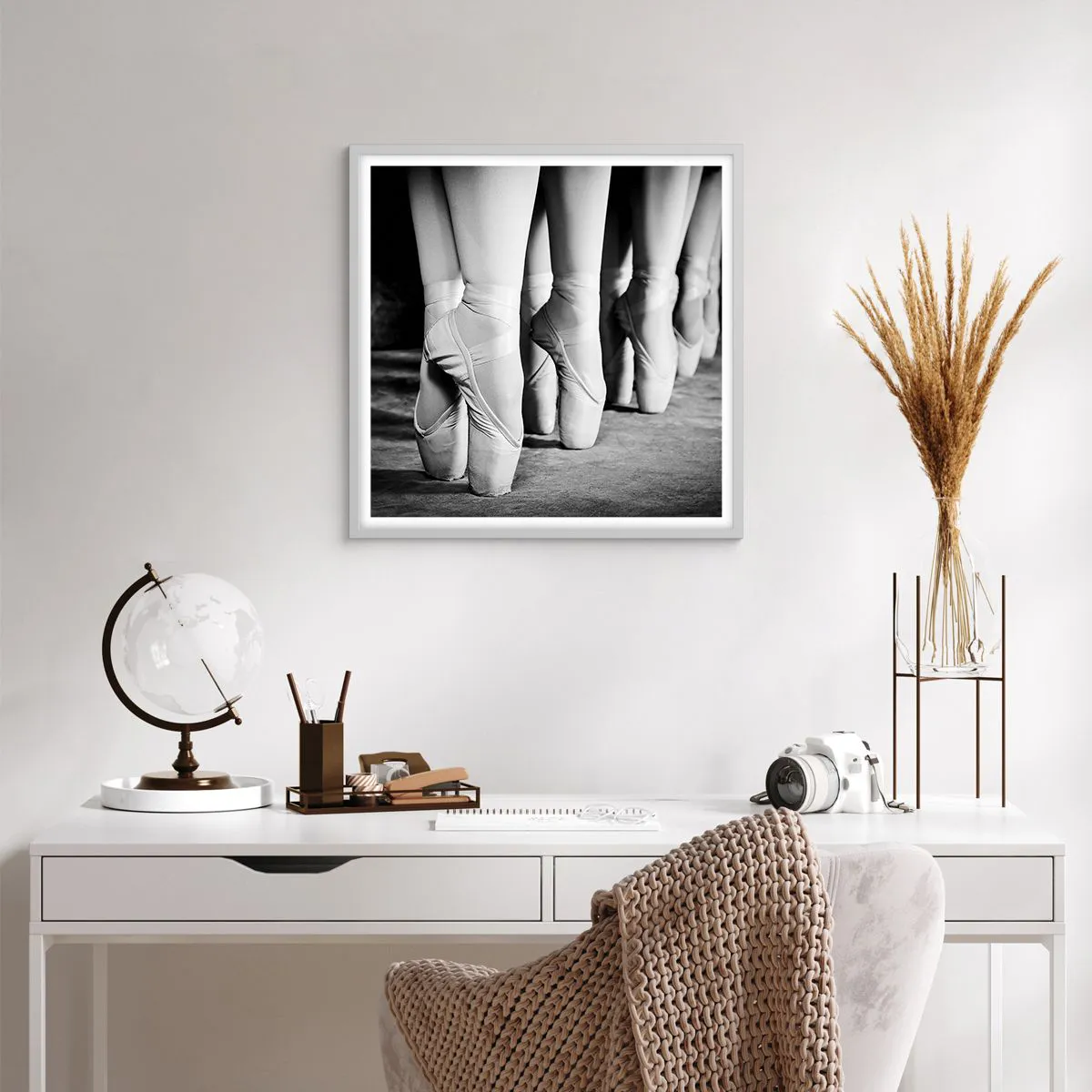 Plakát v bílém rámu - Společně, lehce - 60x60 cm