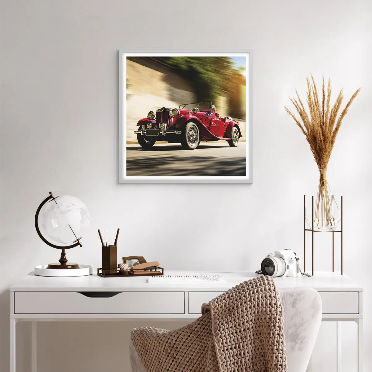 Affiche dans un cadre blanc - Poster - Plus belle que Nike de Samothrace - 60x60 cm