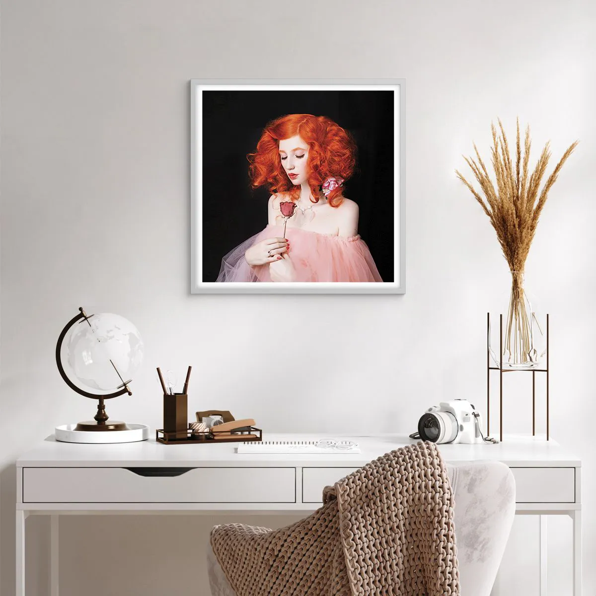 Poster in einem weißen Rahmen - Im barocken Stil - 60x60 cm