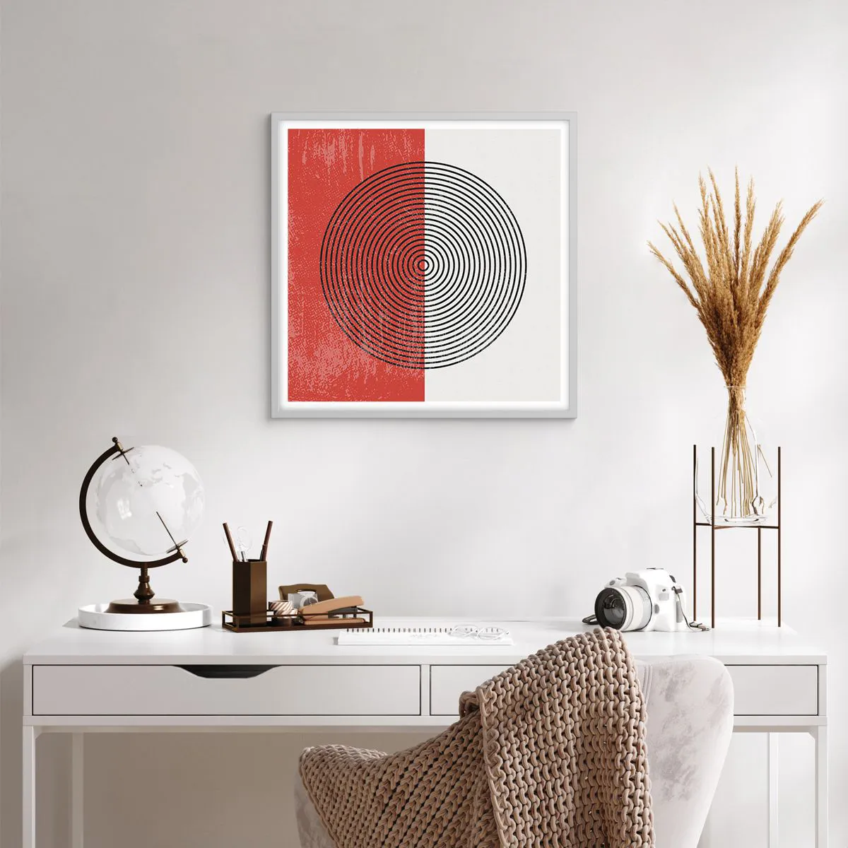 Poster in einem weißen Rahmen - Auf den Punkt gebracht - 60x60 cm