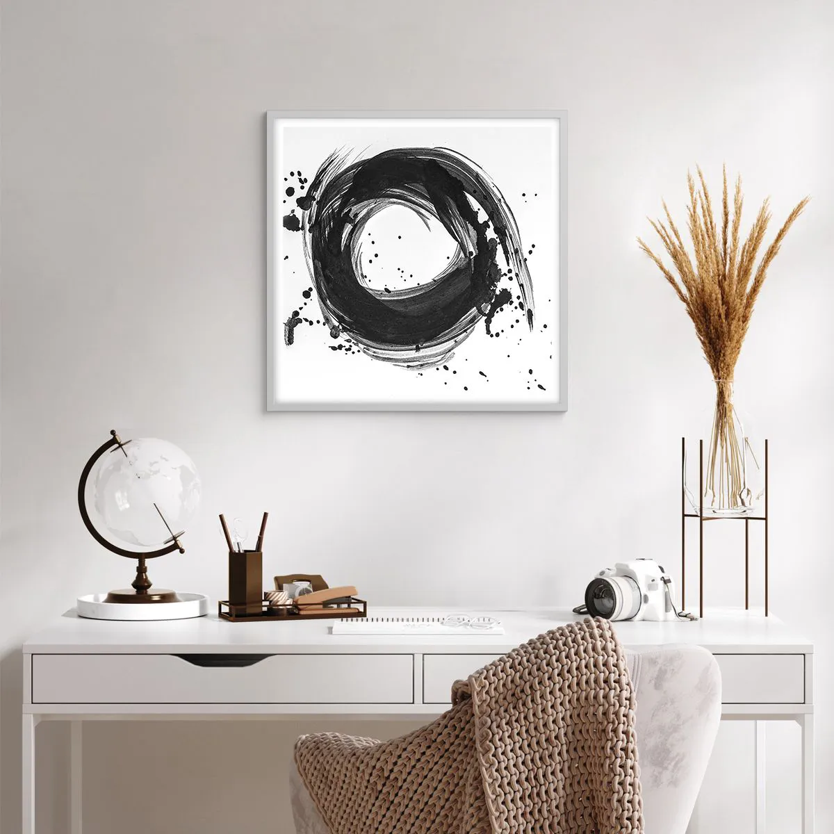 Poster in white frmae - Whirl of Creation - 60x60 cm