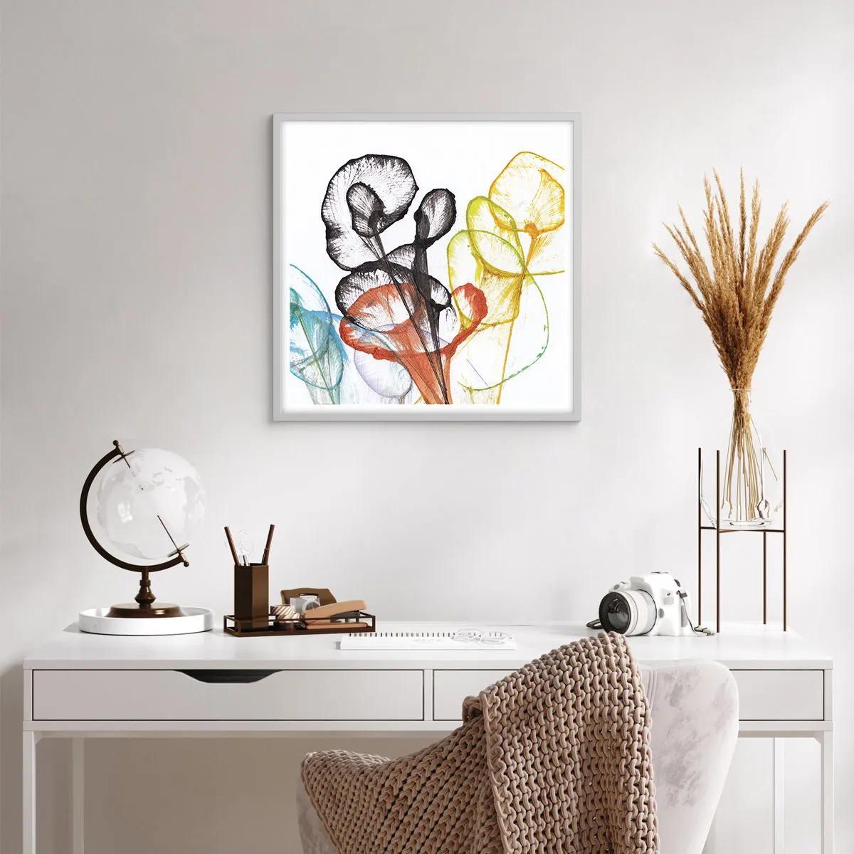 Poszter fekete keretben - Virágok lélekkel - 60x60 cm