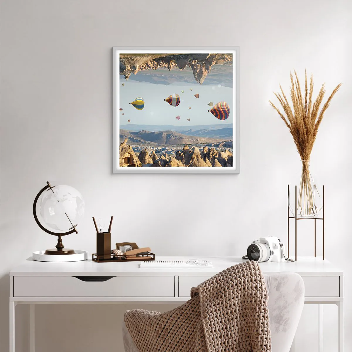 Affiche dans un cadre blanc - Poster - Ici, tout est possible - 60x60 cm