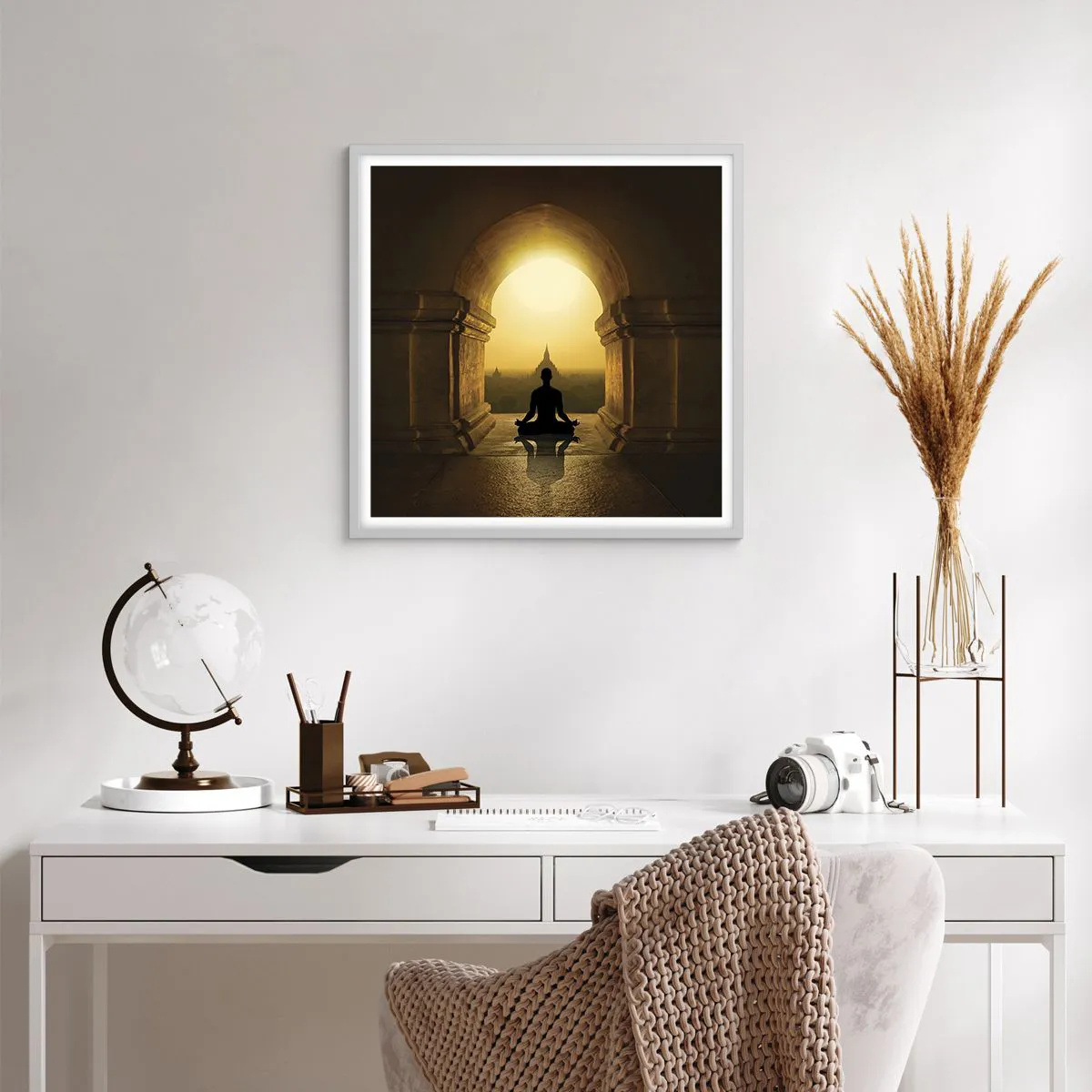 Poster în ramă albă - Armonie completă - 60x60 cm