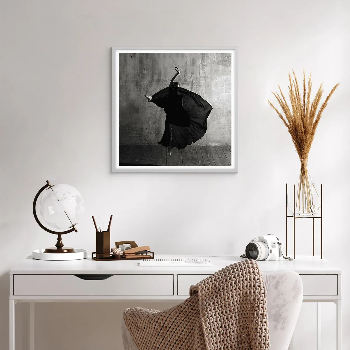 Poster in cornice bianca - Fasce piene di passione - 60x60 cm