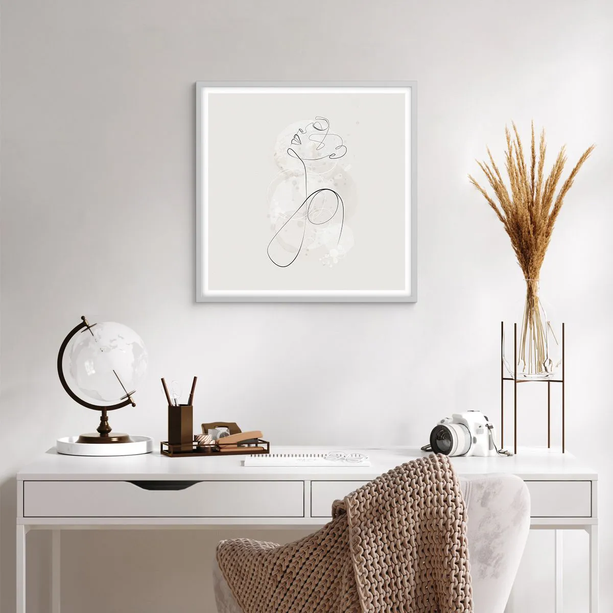 Affiche dans un cadre blanc - Poster - Spirale de beauté - 60x60 cm