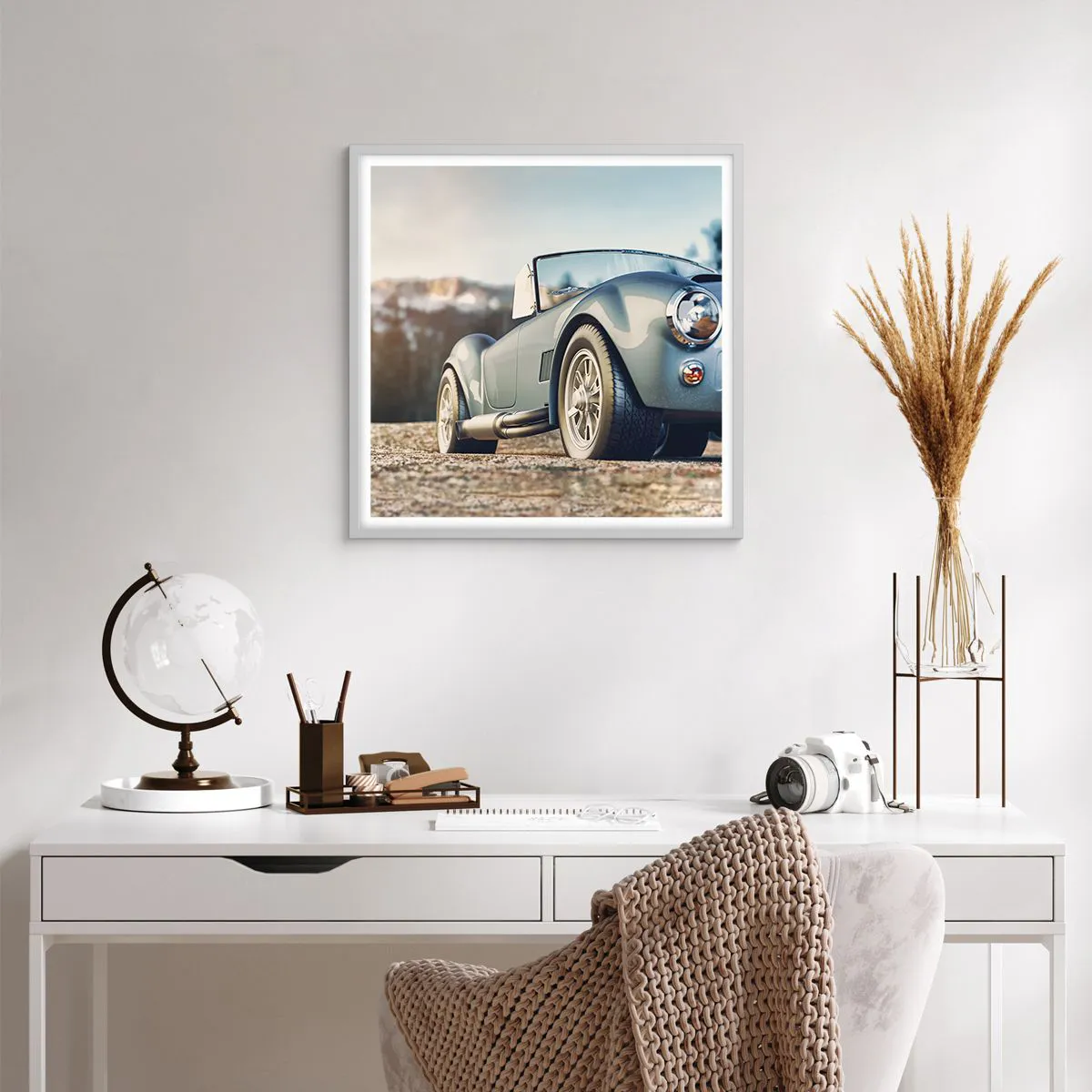 Poster in een witte lijst - Omdat stijl ertoe doet - 60x60 cm