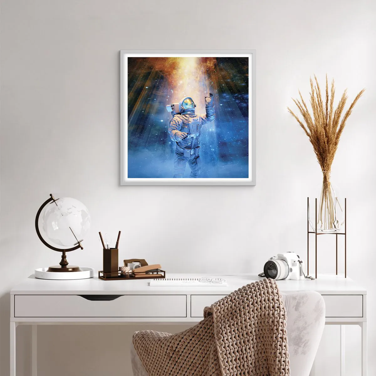 Poster in white frmae - Finally at the Destination - 60x60 cm