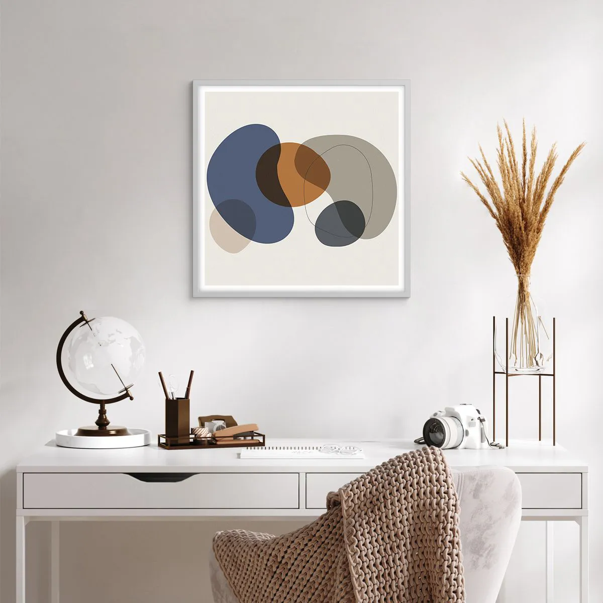 Plagát v bielom ráme - Kvapky farieb - 60x60 cm