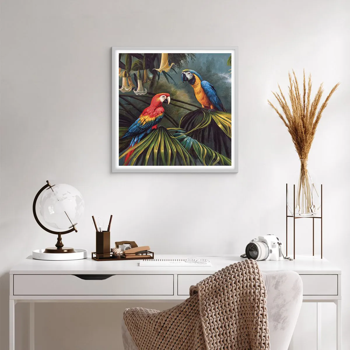 Poster in white frmae - Romanticism in Tropics - 60x60 cm