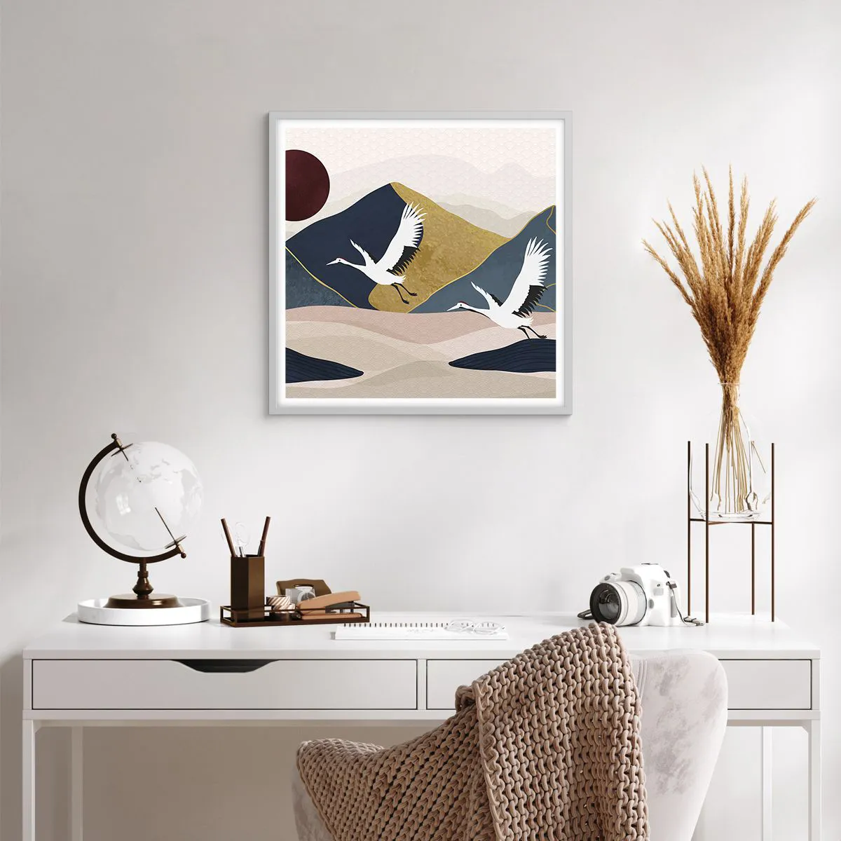 Poster în ramă albă - Și ziua a zburat din nou - 60x60 cm