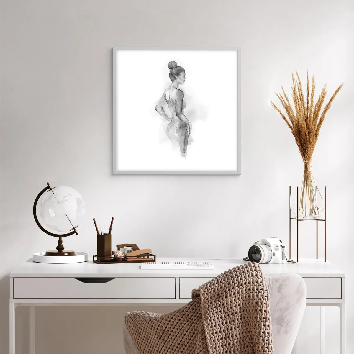 Plakat w białej ramie - Piękna jak malowanie - 60x60 cm