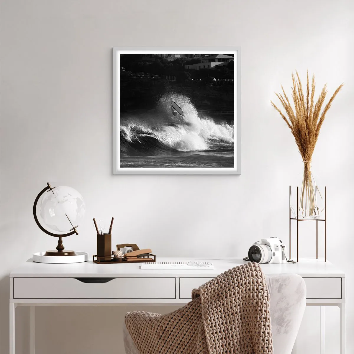 Poster in einem weißen Rahmen - Herausforderung angenommen! - 60x60 cm