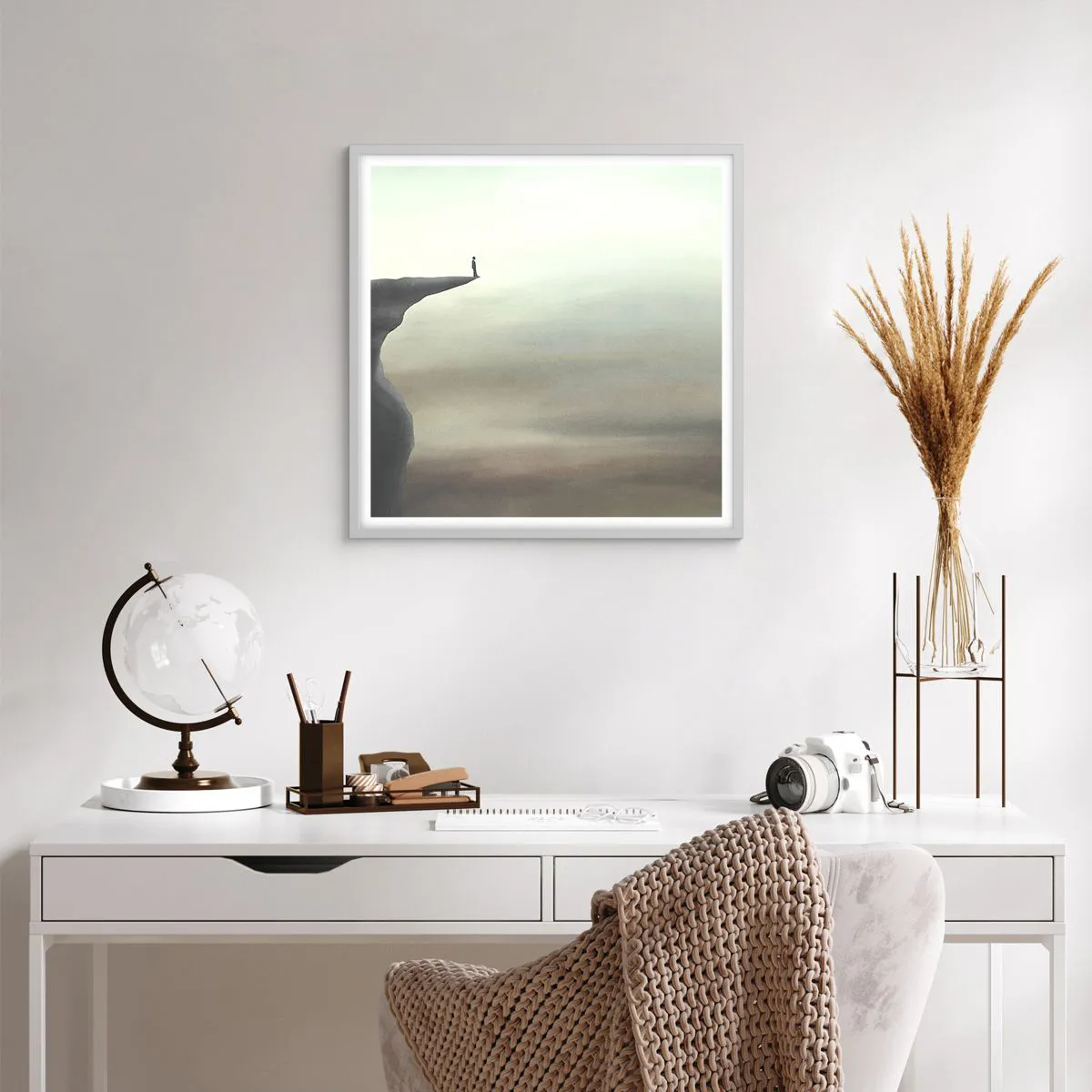 Poster in white frmae - Upwards, Naturally! - 60x60 cm
