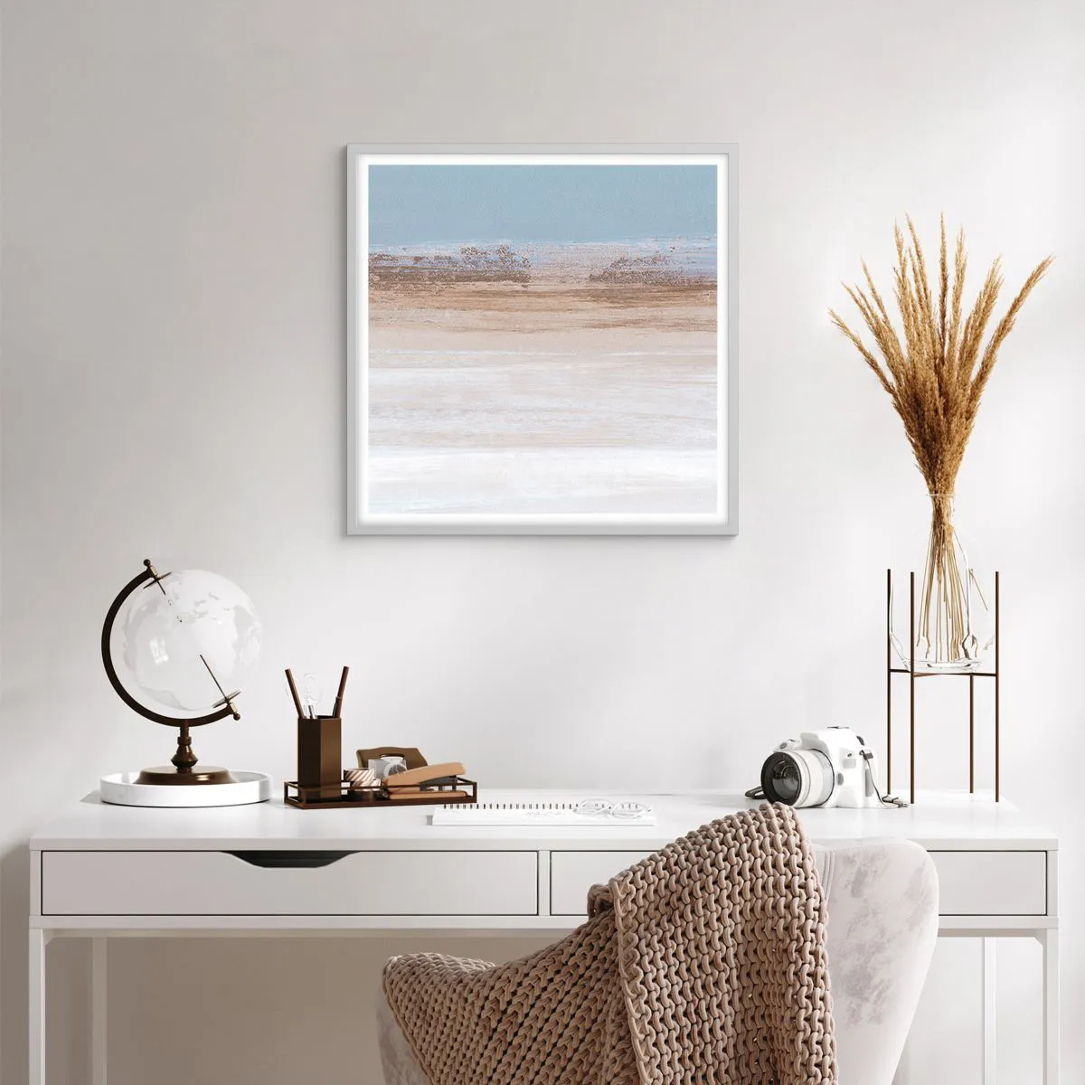 Poster in white frmae - Ambiguous Landscape - 60x60 cm