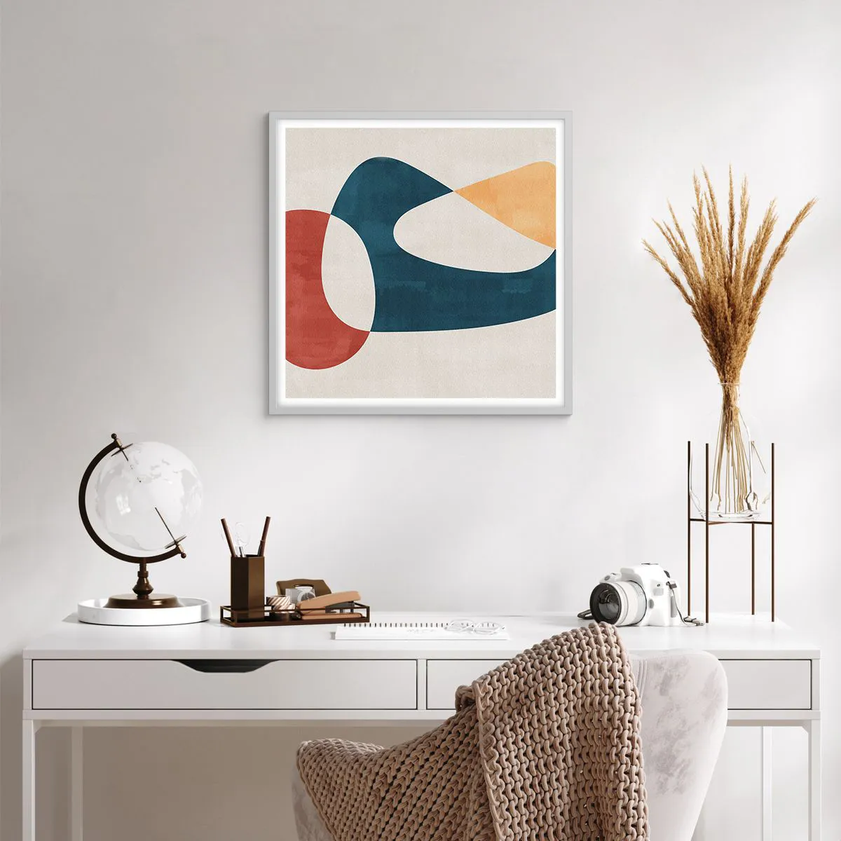 Poster in cornice bianca - Influenze e metamorfosi - 60x60 cm