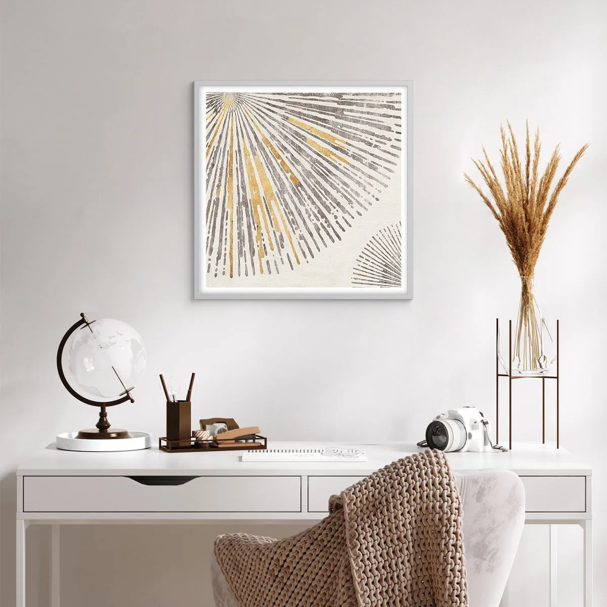 Pôster em moldura branca - A beleza do raio - 60x60 cm