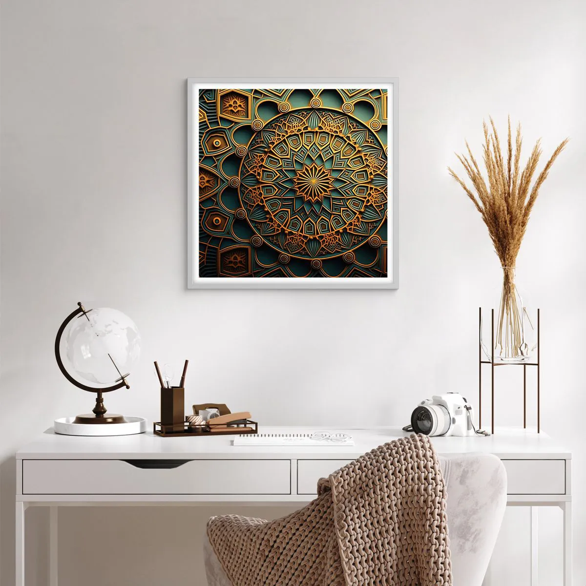 Affiche dans un cadre blanc - Poster - Dans une ambiance arabe - 60x60 cm