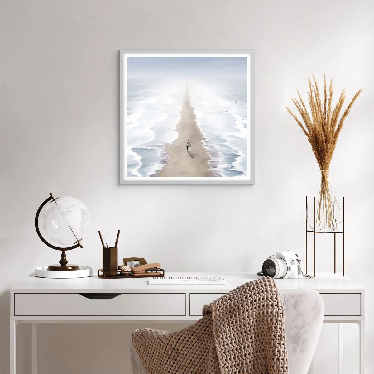 Poster in einem weißen Rahmen - Glänzende Zukunft - 60x60 cm