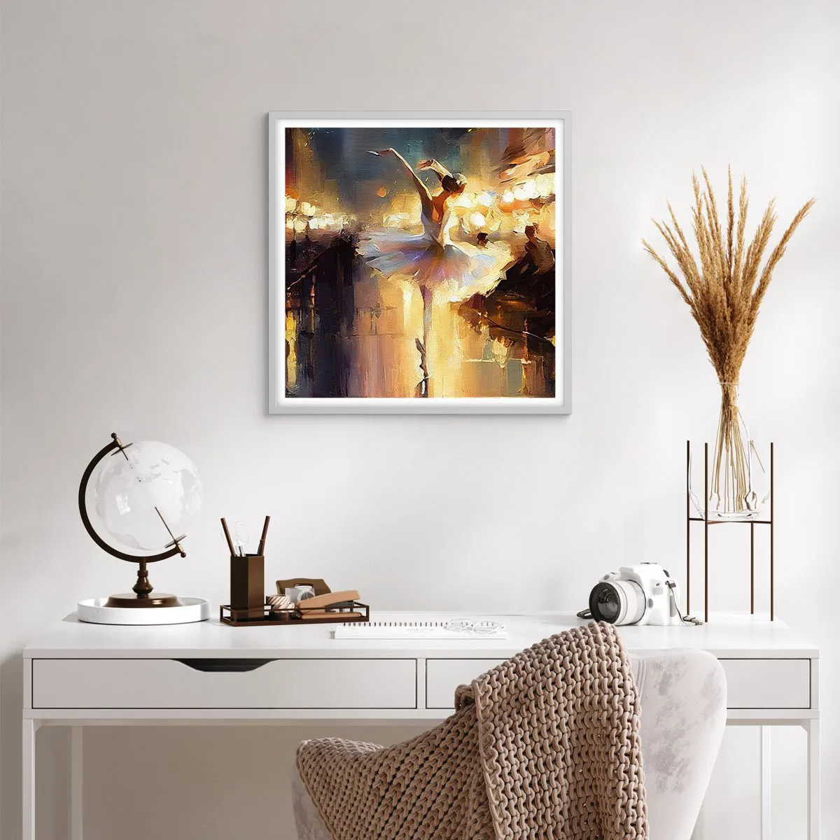 Pôster em moldura branca - Milagre na rua - 60x60 cm