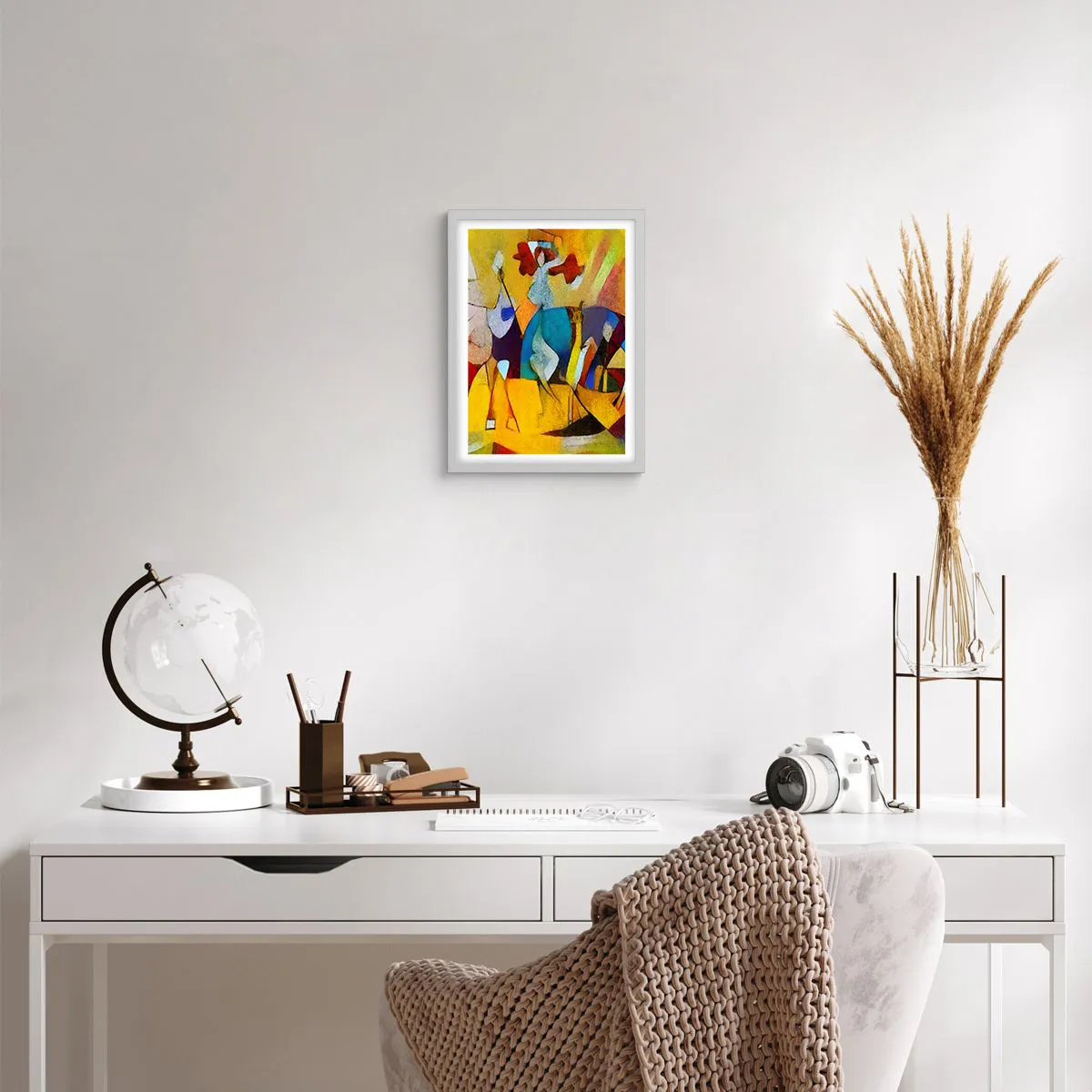 Plakat w białej ramie - Słońce - życie - radość - 30x40 cm