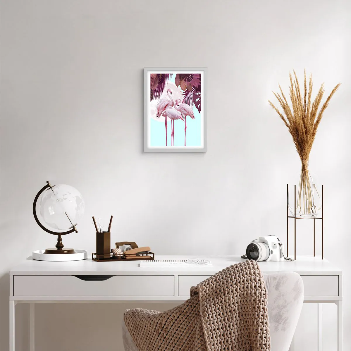 Poster in een witte lijst - Drie vogel genaden - 30x40 cm