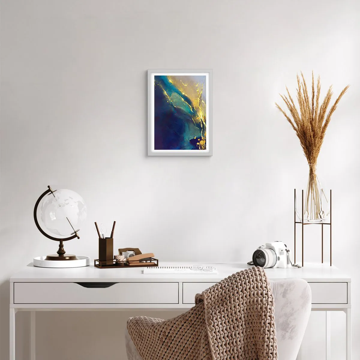 Poster in white frmae - Golden Flood - 30x40 cm