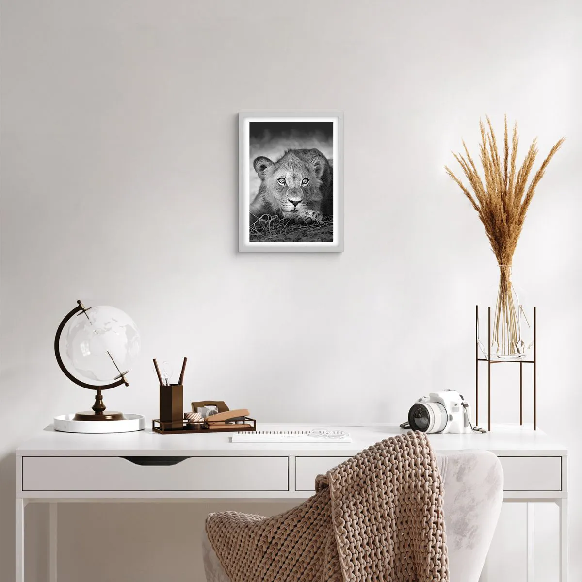 Póster en marco blanco - Un cachorro real - 30x40 cm