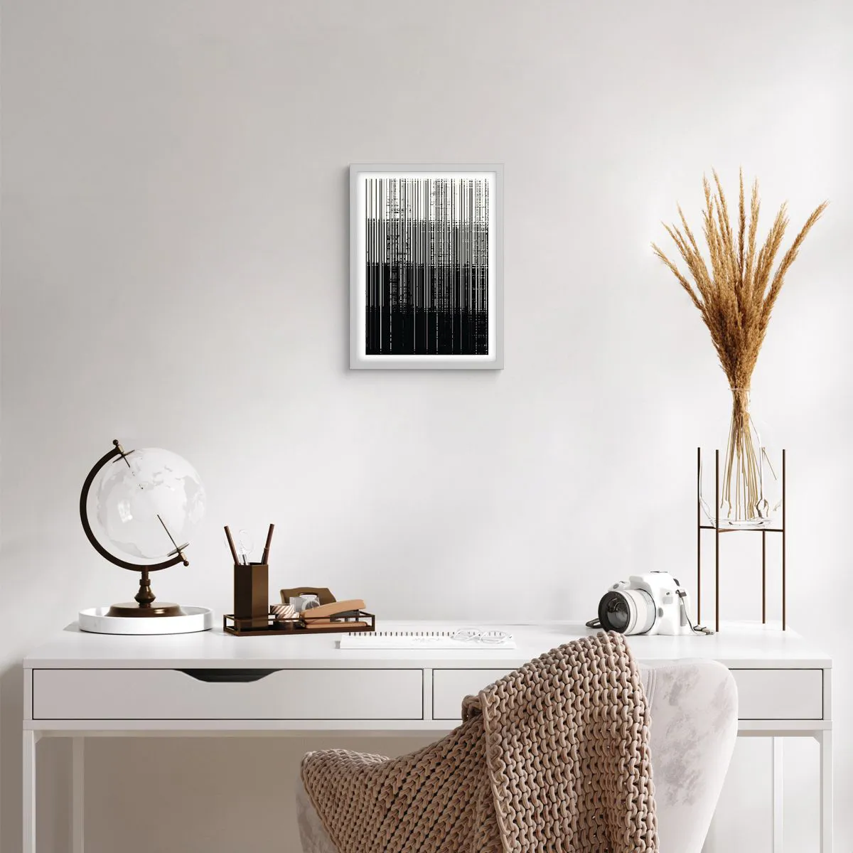 Plakat w białej ramie - Fale i drgania - 30x40 cm