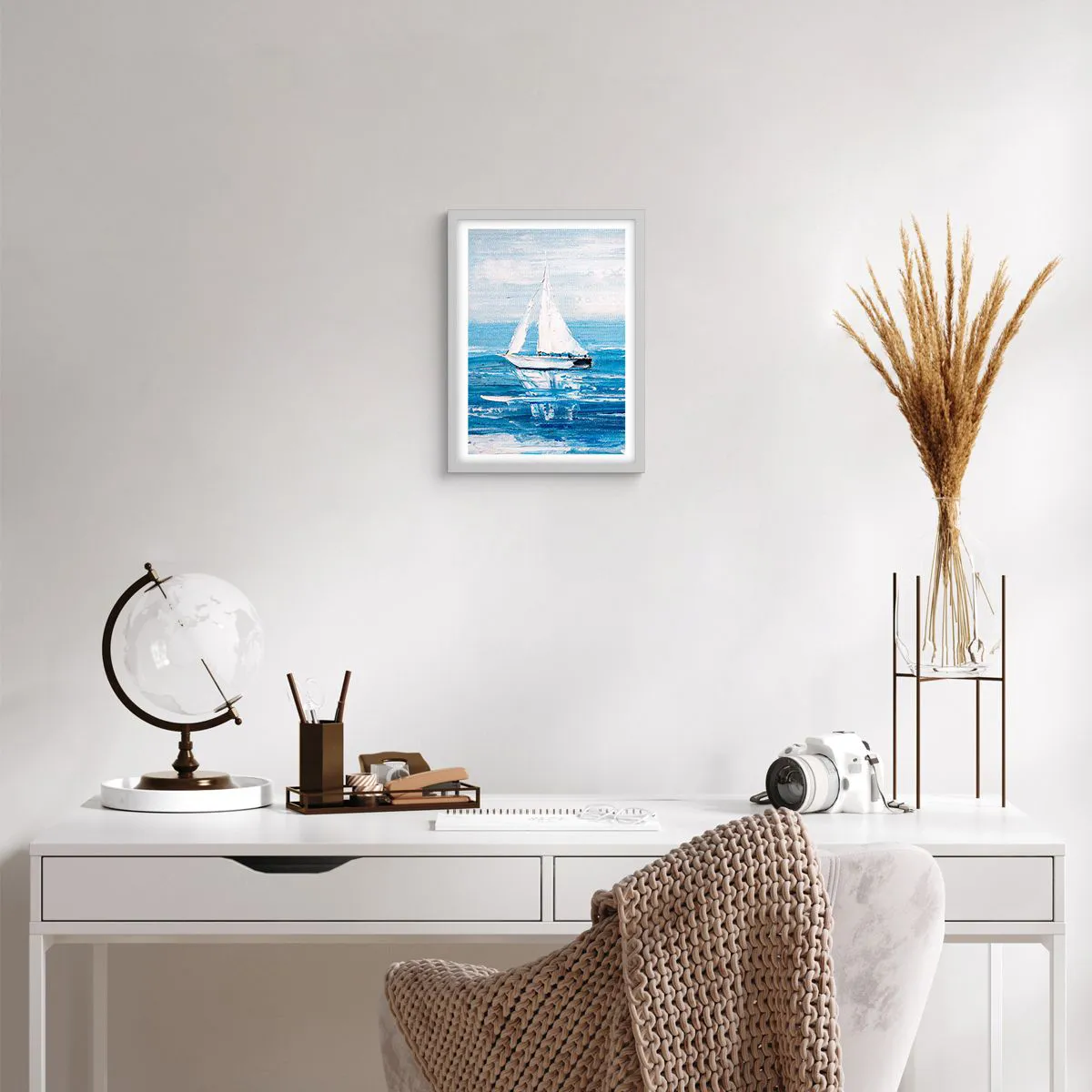 Affiche dans un cadre blanc - Poster - Avec un ami à mes côtés - 30x40 cm