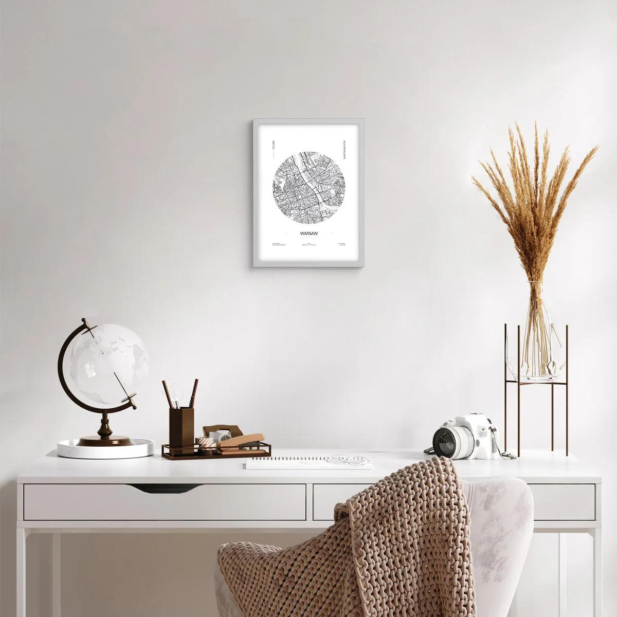 Poster in einem weißen Rahmen - Anatomie von Warschau - 30x40 cm