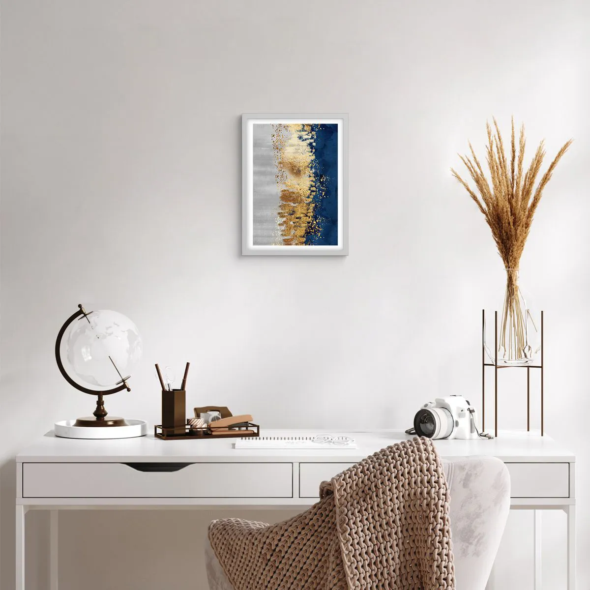 Poster in einem weißen Rahmen - Moderne Komposition mit Glanz - 30x40 cm