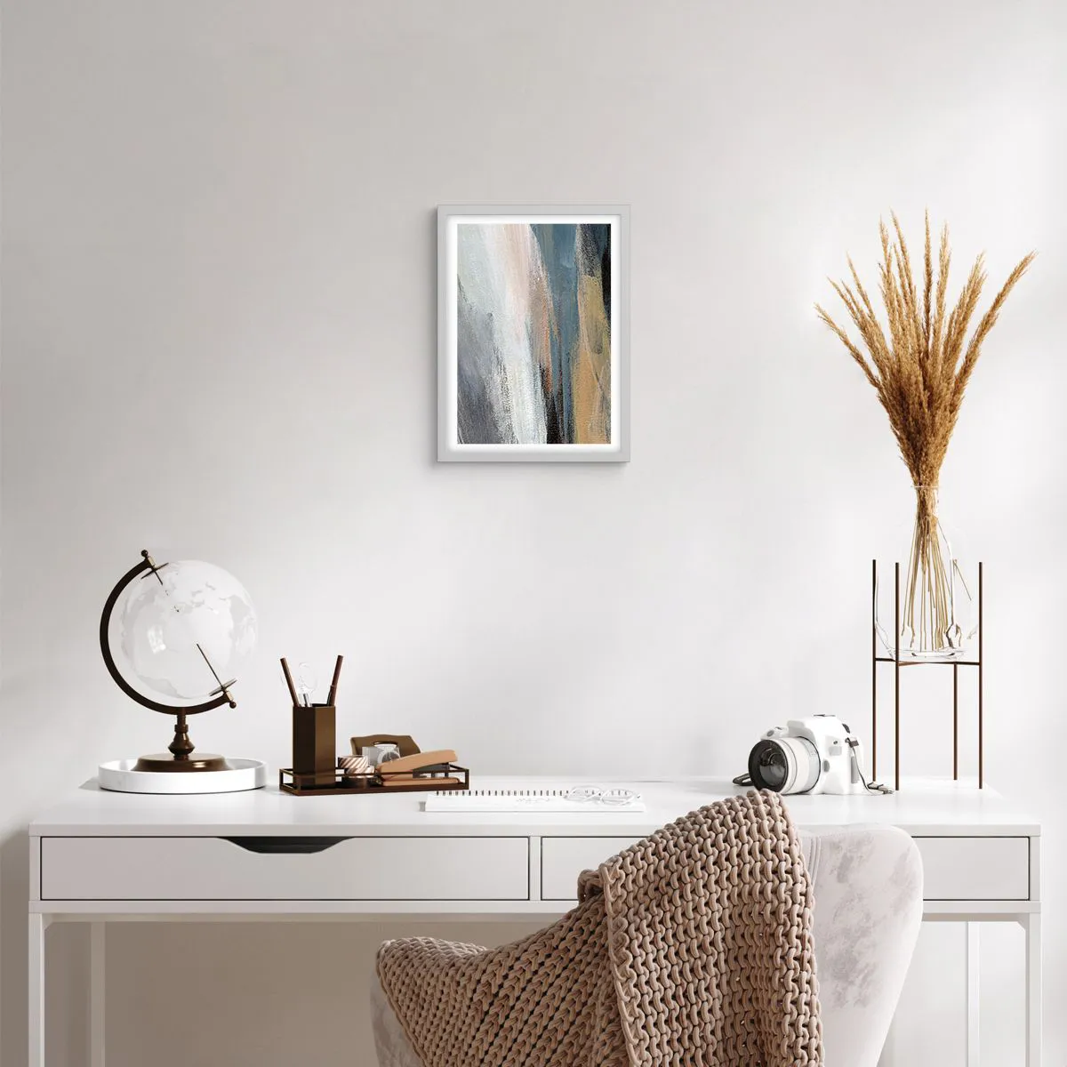 Poszter fekete keretben - Absztrakció: északi táj - 30x40 cm