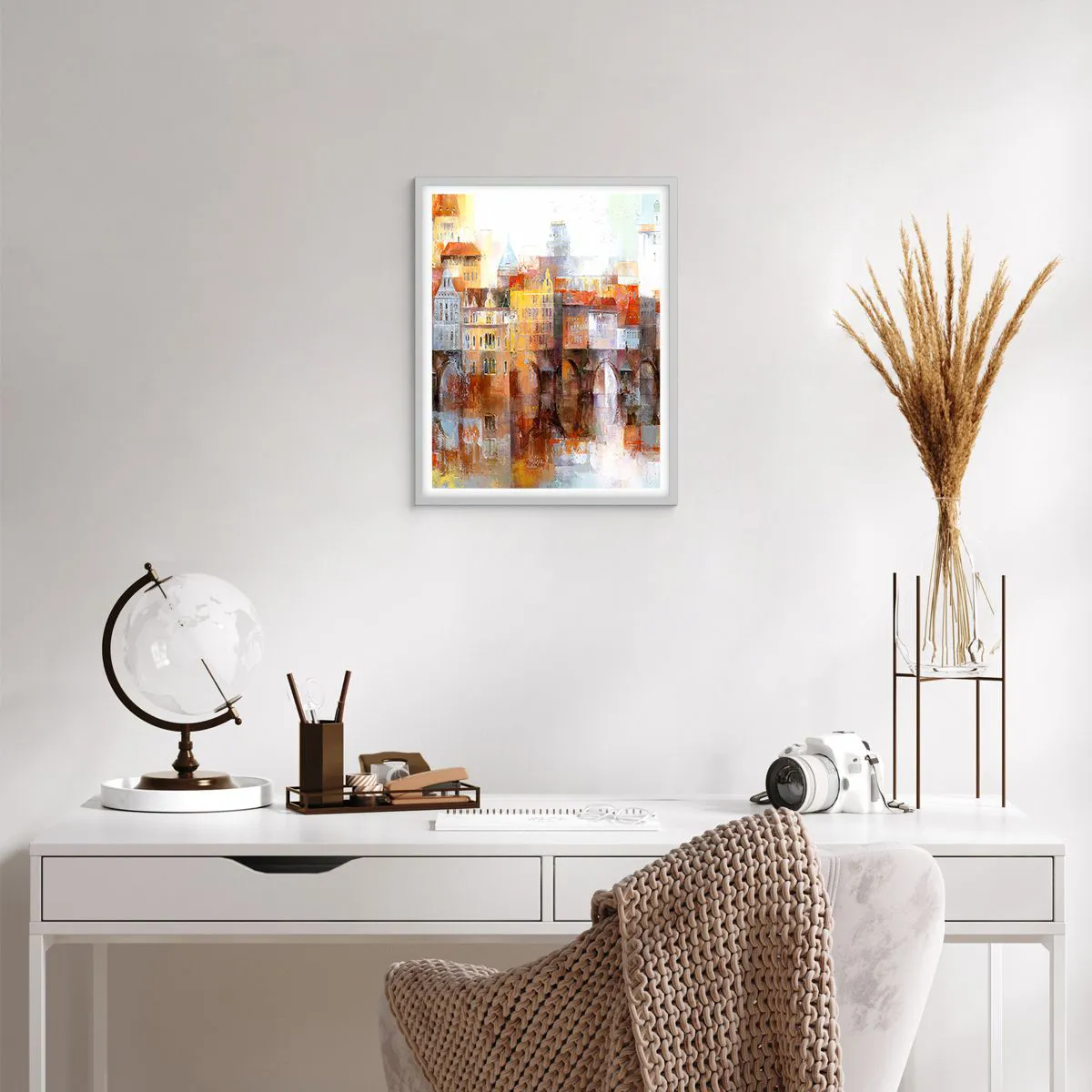 Poster in einem weißen Rahmen - Schön ist es auch unter der Brücke - 40x50 cm