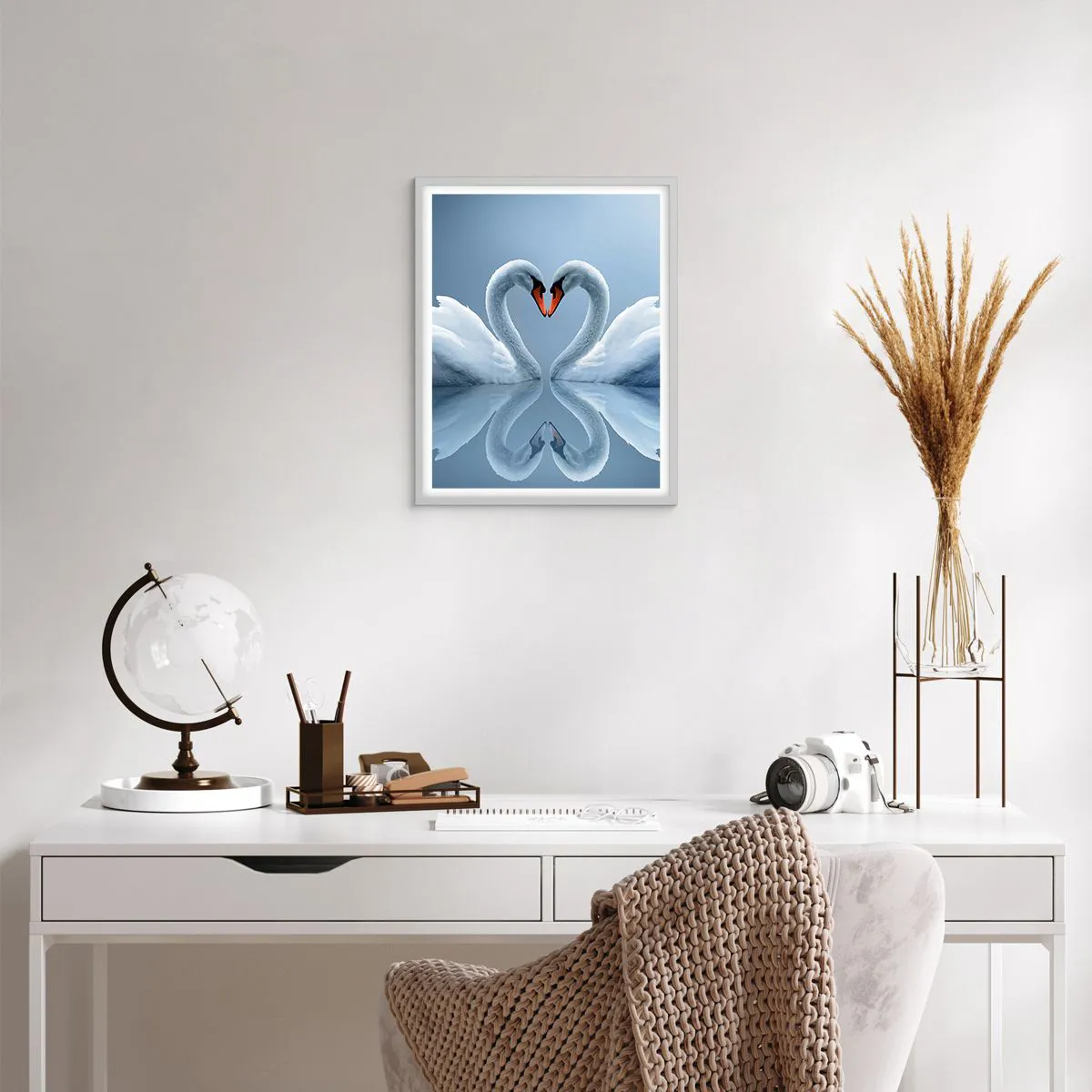 Pôster em moldura branca - Hora do amor - 40x50 cm