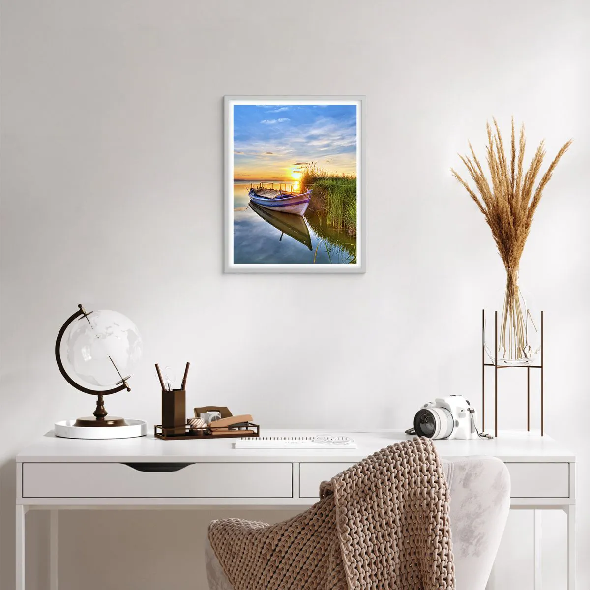 Affiche dans un cadre blanc - Poster - La crique où les rêves deviennent réalité - 40x50 cm